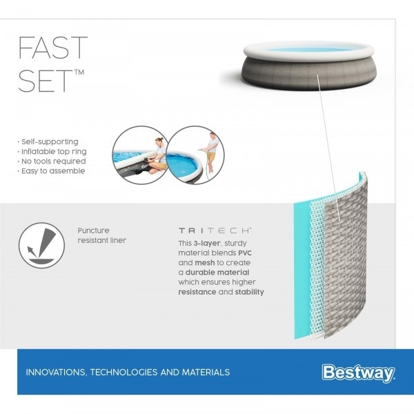 Надувной бассейн Bestway Ротанг 57376 (396*84 карт. фильтр) фото 4